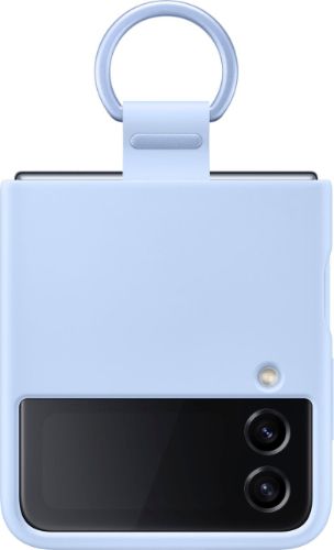 Samsung Silicone Phone Cover with Ring for Galaxy Z Flip4 - Arctic Blue by Samsung - Refurbished - Brand New condition - US$20.98