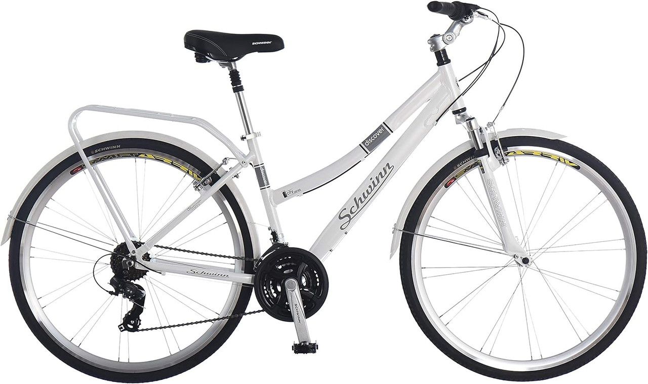 Schwinn S7913AZ Discover Hybrid Bike Rear Cargo Rack - White by Schwinn - Refurbished - Very Good condition - US$693.67
