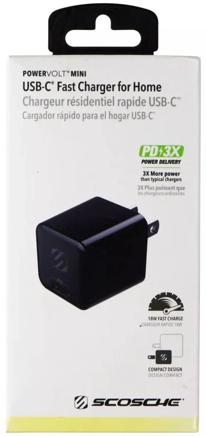 Scosche HPDC8M-SP 18W PowerVolt Mini USB-C Fast Charger - Black by Scosche - Image 2