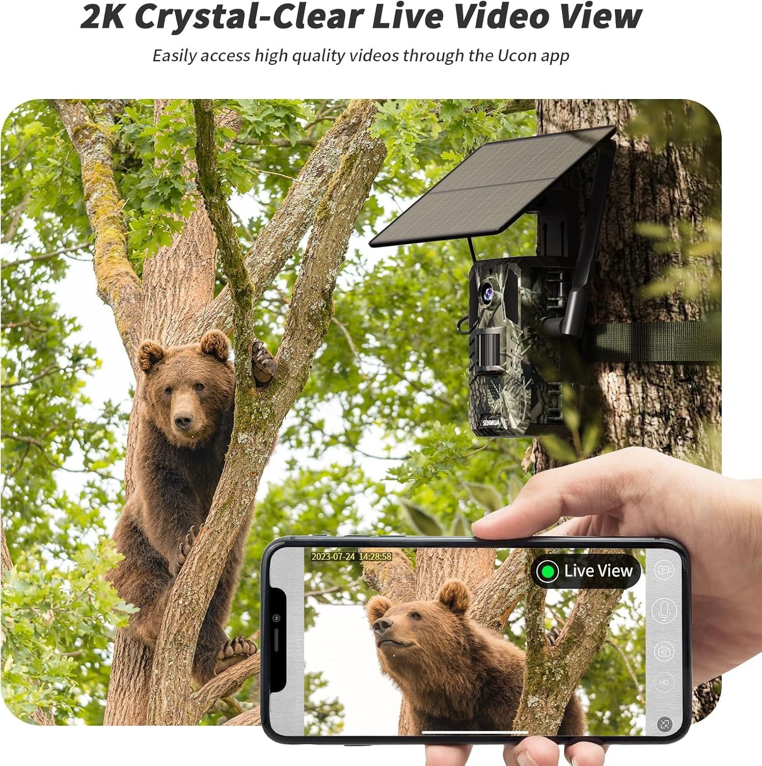 SEHMUA 4G LTE Trail Cameras 3rd Gen Live Streaming Camera - Green Camo by SEHMUA - Image 2