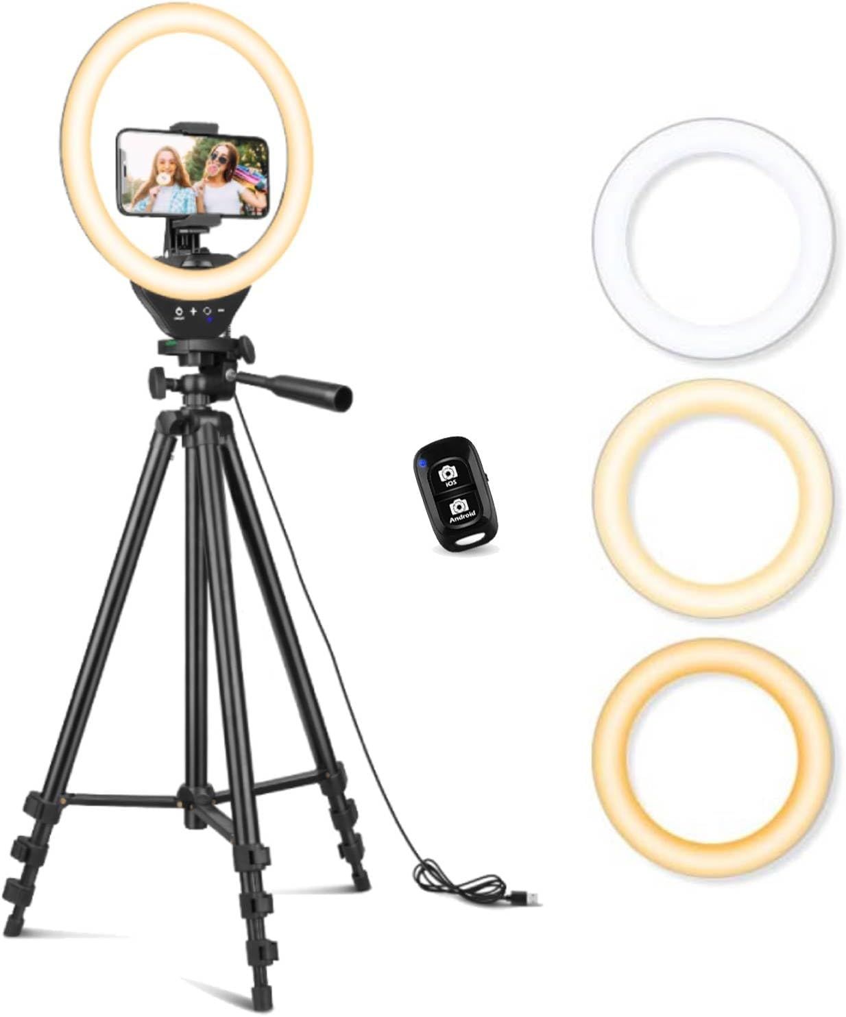 Sensyne 10'' Ring Light with 50'' Extendable Tripod Stand - Black by Sensyne - Refurbished - Very Good condition - US$41.94