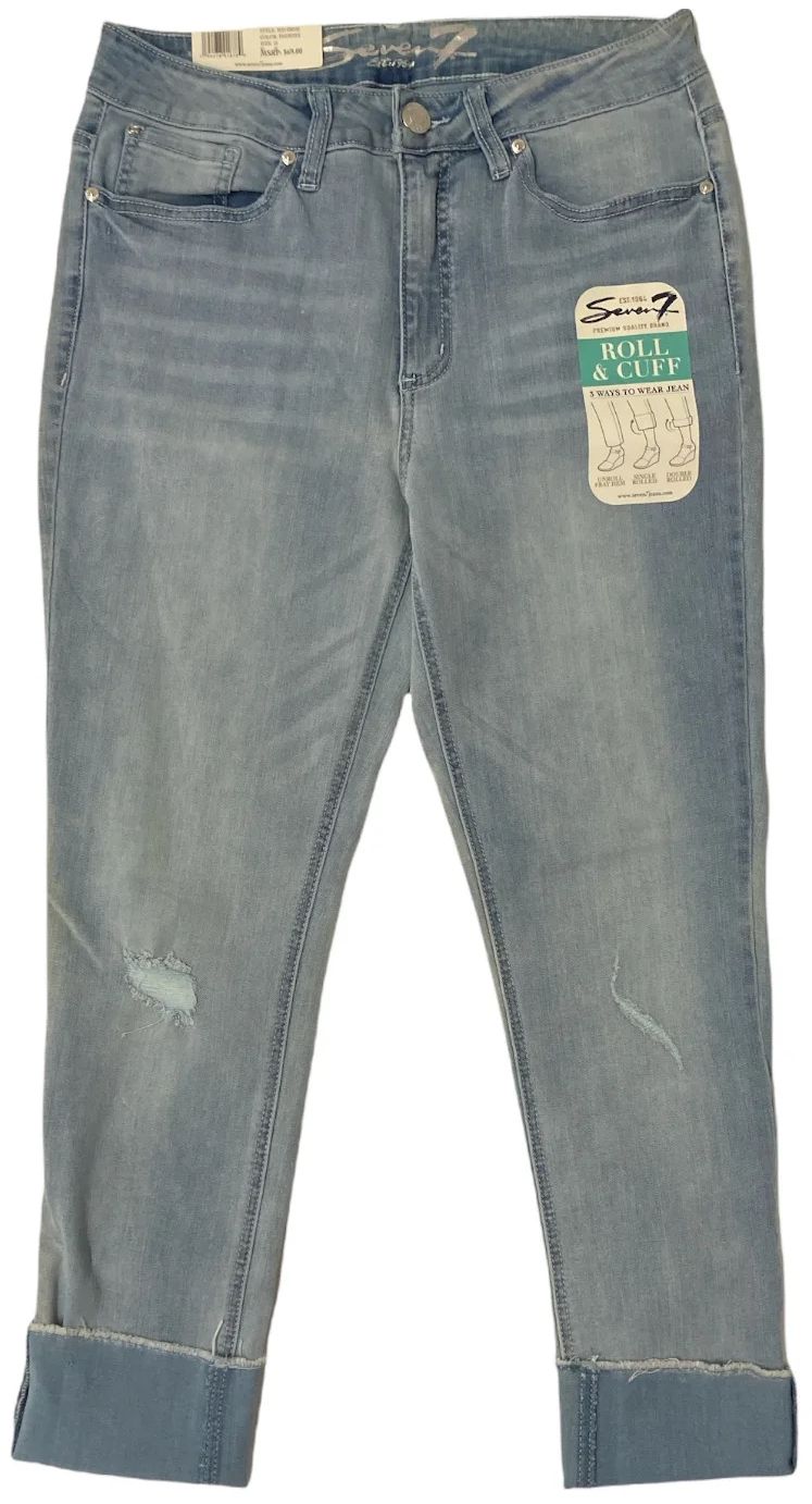 Seven7 Cuff & Roll Women's High Rise Slim Straight Jeans 8 - Phoenix by Seven7 - Refurbished - Brand New condition - US$40.98