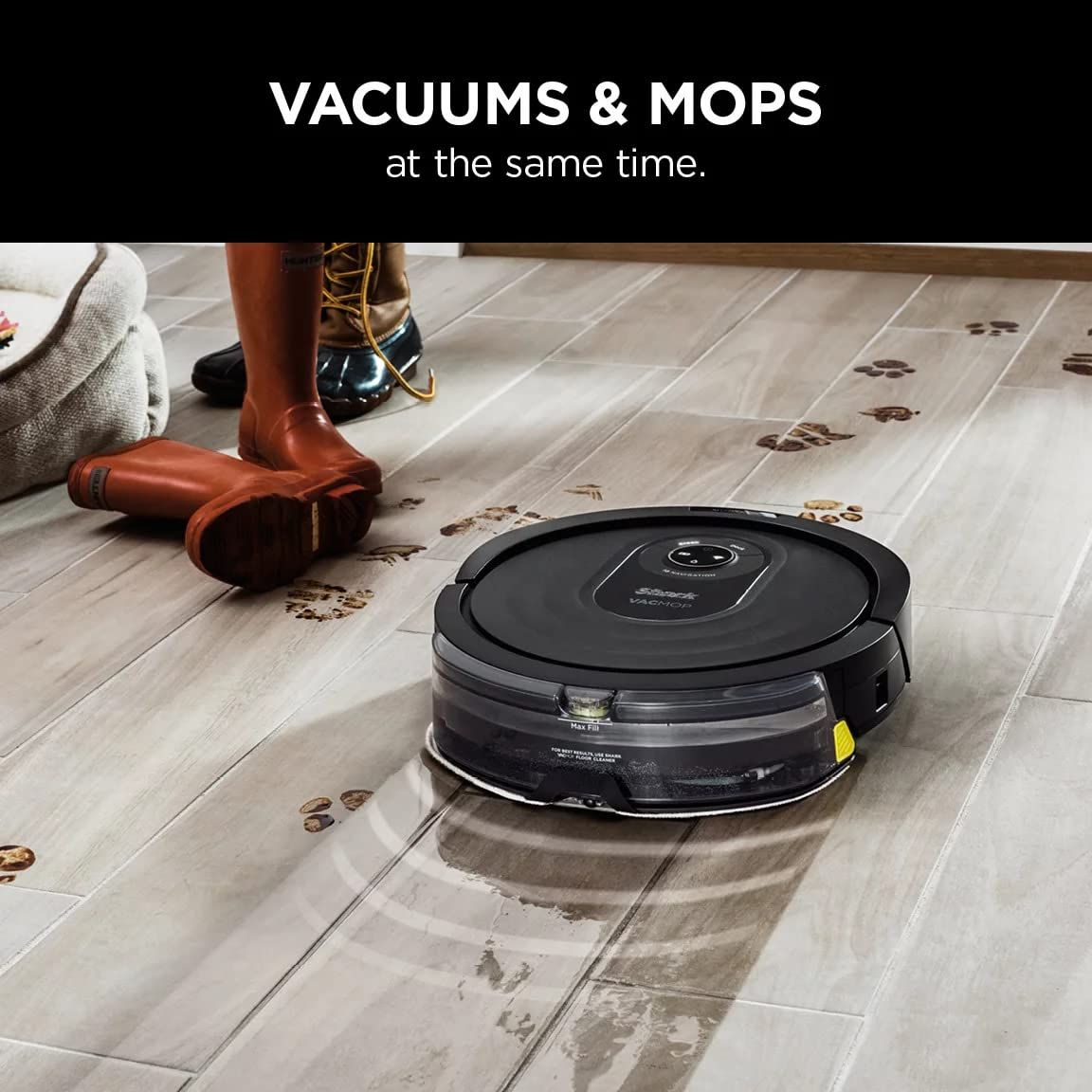 Shark RV2001WD AI Robot VACMOP Pro Wi-Fi Vacuum & Mop with LIDAR Navigation - Black by Shark - Refurbished - Very Good condition - Image 3