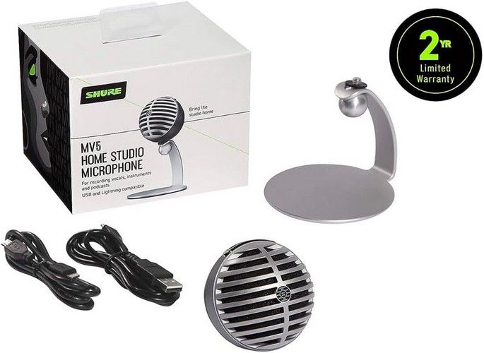 Shure MV5 Digital Condenser Microphone - Grey/Black by Shure - Refurbished - Like New condition - Image 5