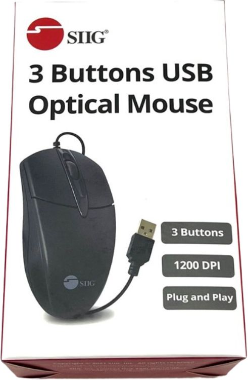 SIIG 3 Buttons USB Optical Mouse - Black by SIIG - Image 4