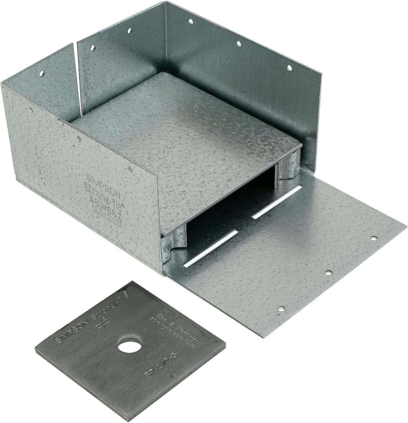 Simpson Strong-Tie ABW66Z MAX Galvanized 12-Gauge 6x6 Adjustable Post Base - Grey by Simpson Strong-Tie - Refurbished - Premium condition - US$43.83