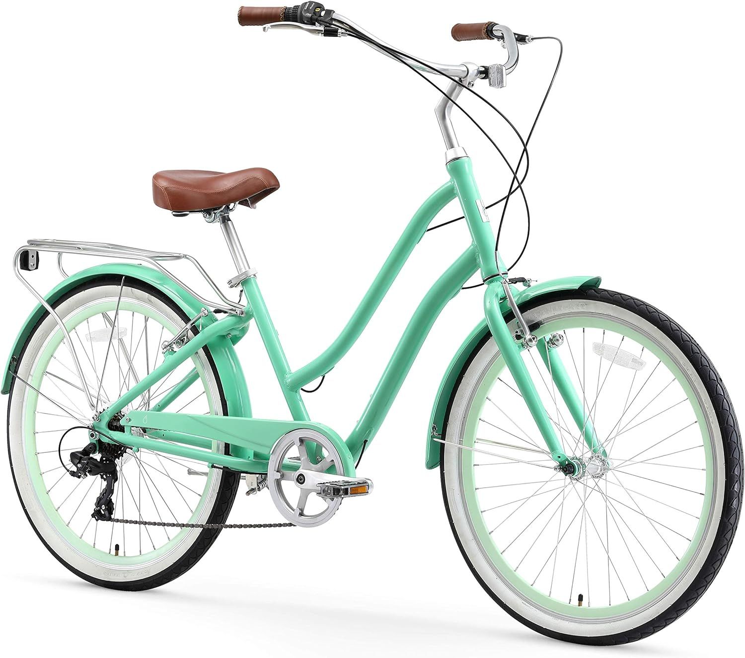 Sixthreezero EVRYjourney Steel Step-Through Touring Hybrid Bike (7 Speed) 26" - Mint Green by Sixthreezero - Refurbished - Very Good condition - US$443.82