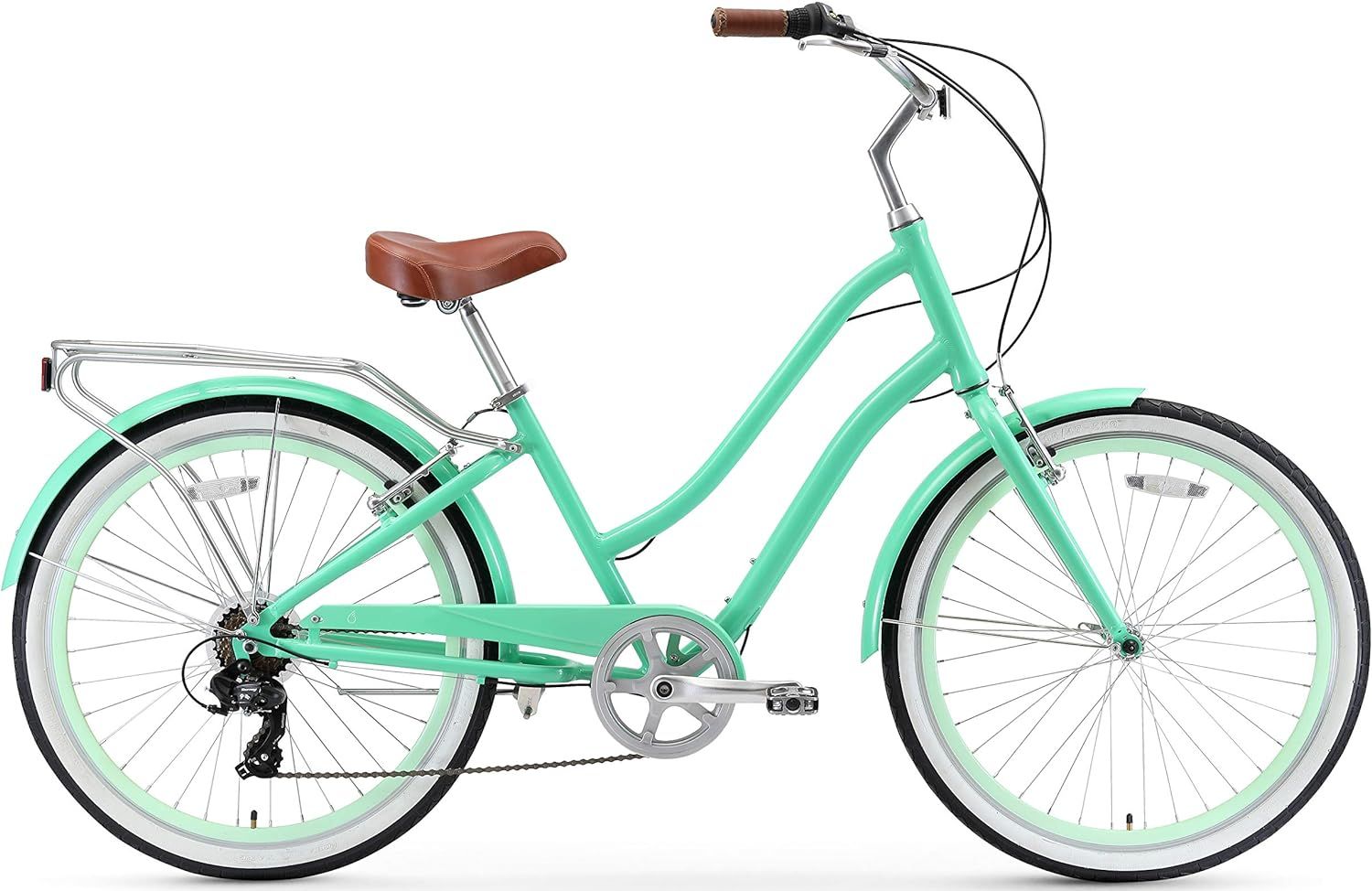 Sixthreezero EVRYjourney Steel Step-Through Touring Hybrid Bike (7 Speed) 26" - Mint Green by Sixthreezero - Image 2