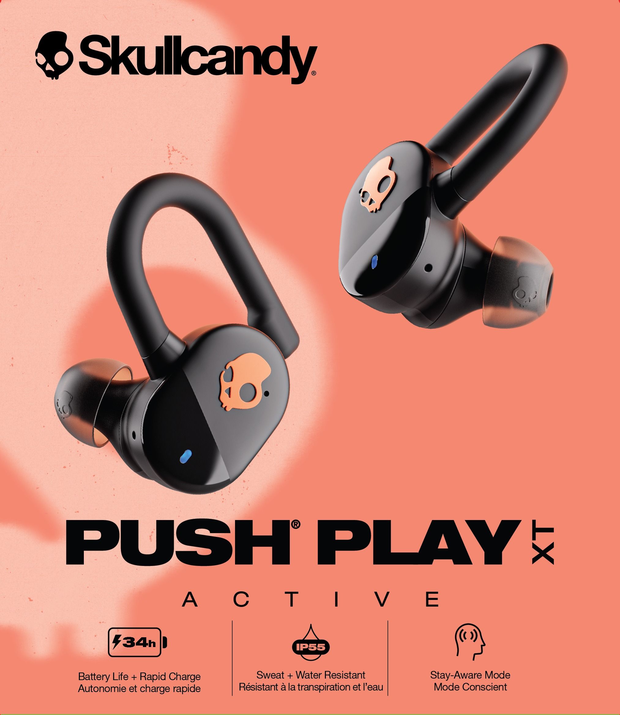Skullcandy S2PPW-S759 Push Play Active XT True Wireless in-Ear Earbuds - Black by Skullcandy - Image 3