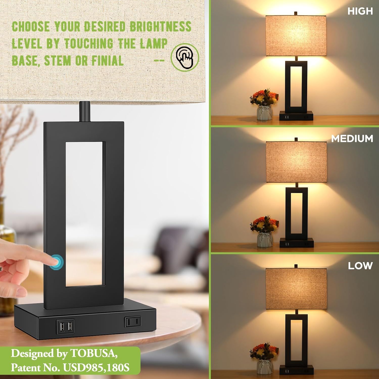 Skysonic USB Table Lamps (2Pack) - Default by Skysonic - Image 3