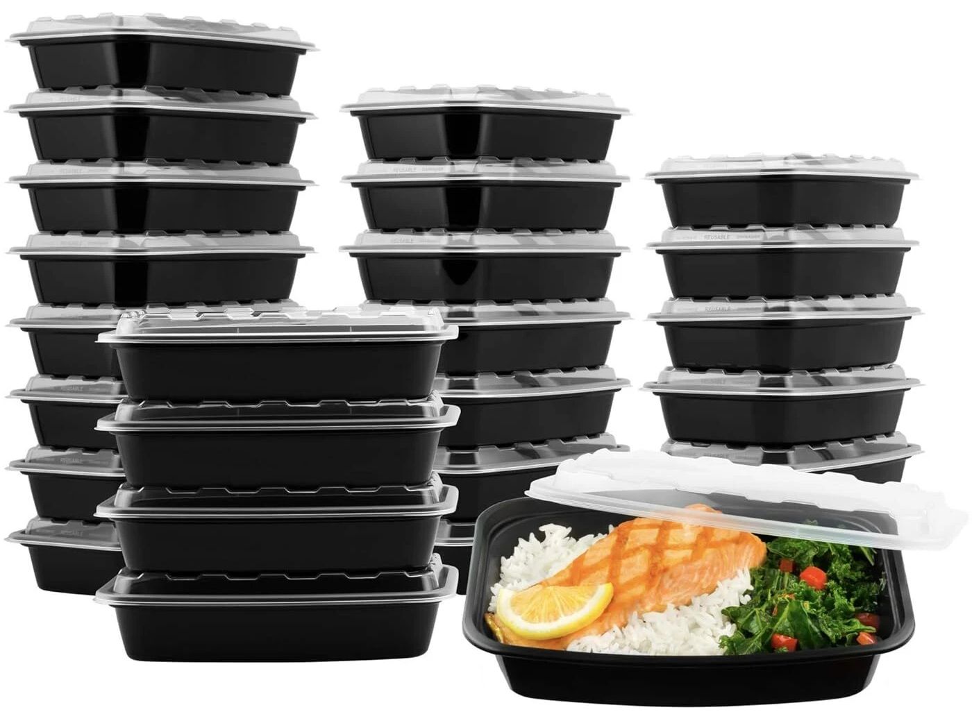 Snap Pak Food Storage Containers 50-Piece Set - Clear/Black by Snap - Image 2