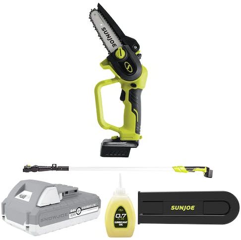 Sun Joe 24-Volt iON+ Cordless Telescoping Pole Pruning Saw Kit with Battery and Charger (24V-HCSWP-LTE) - Green/Black by Sun Joe - Refurbished - Very Good condition - US$91.48
