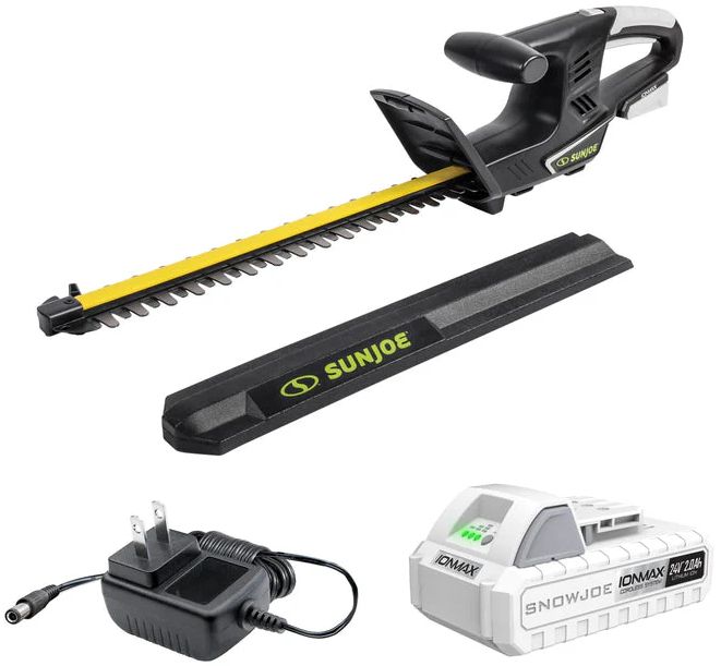 Sun Joe IONMAX Cordless Hedge Trimmer Kit with Battery and Charger (24V-HT16-LTE) - Black by Sun Joe - Refurbished - Very Good condition - US$66.48