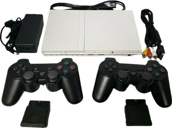 Sony PlayStation 2 Slim Gaming Console 2 Controllers (Bundle) - White by Sony - Refurbished - Very Good condition - US$379.99