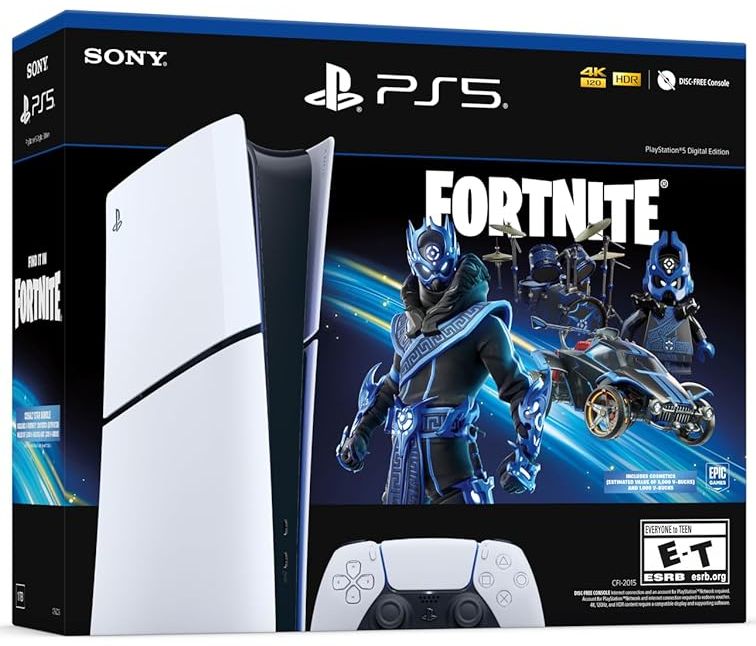 Sony PlayStation 5 Slim Console Fortnite Cobalt Star Bundle (Digital Edition) - 1TB - White by Sony - Image 5