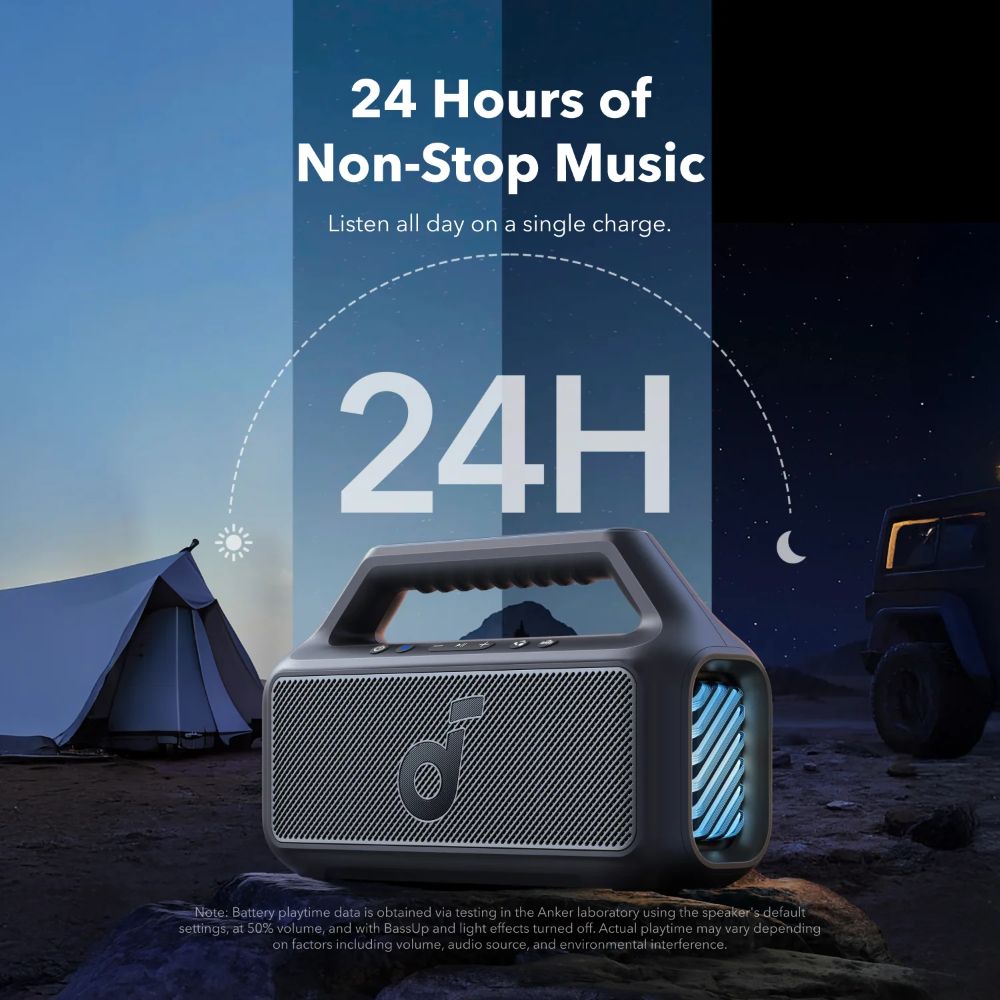 Soundcore by Anker Boom 2 Portable Bluetooth Speaker with Powerful Bass - Phantom Black by Soundcore - Refurbished - Like New condition - Image 4