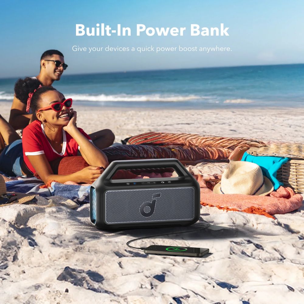 Soundcore by Anker Boom 2 Portable Bluetooth Speaker with Powerful Bass - Phantom Black by Soundcore - Refurbished - Like New condition - Image 7