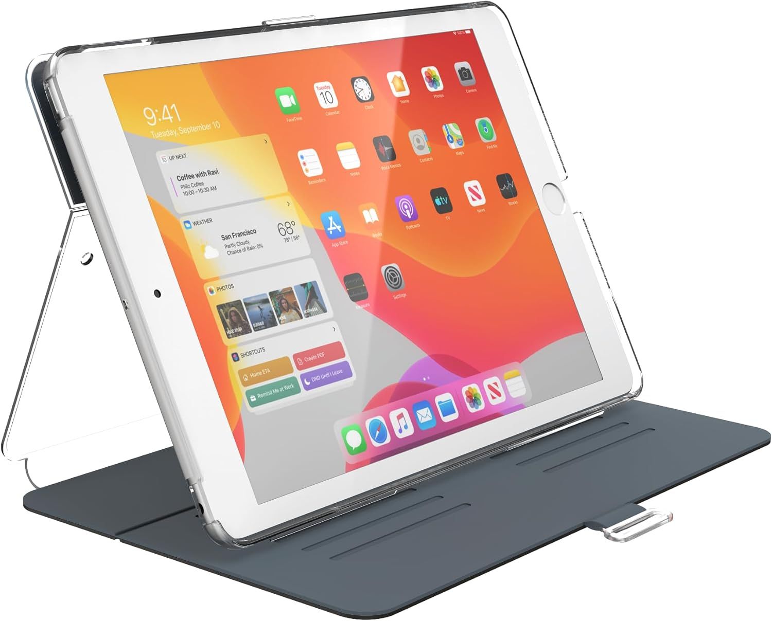 Speck Balance Folio Clear iPad Case for iPad (7th Generation) 10.2" - Gray/Clear by Speck - Image 3