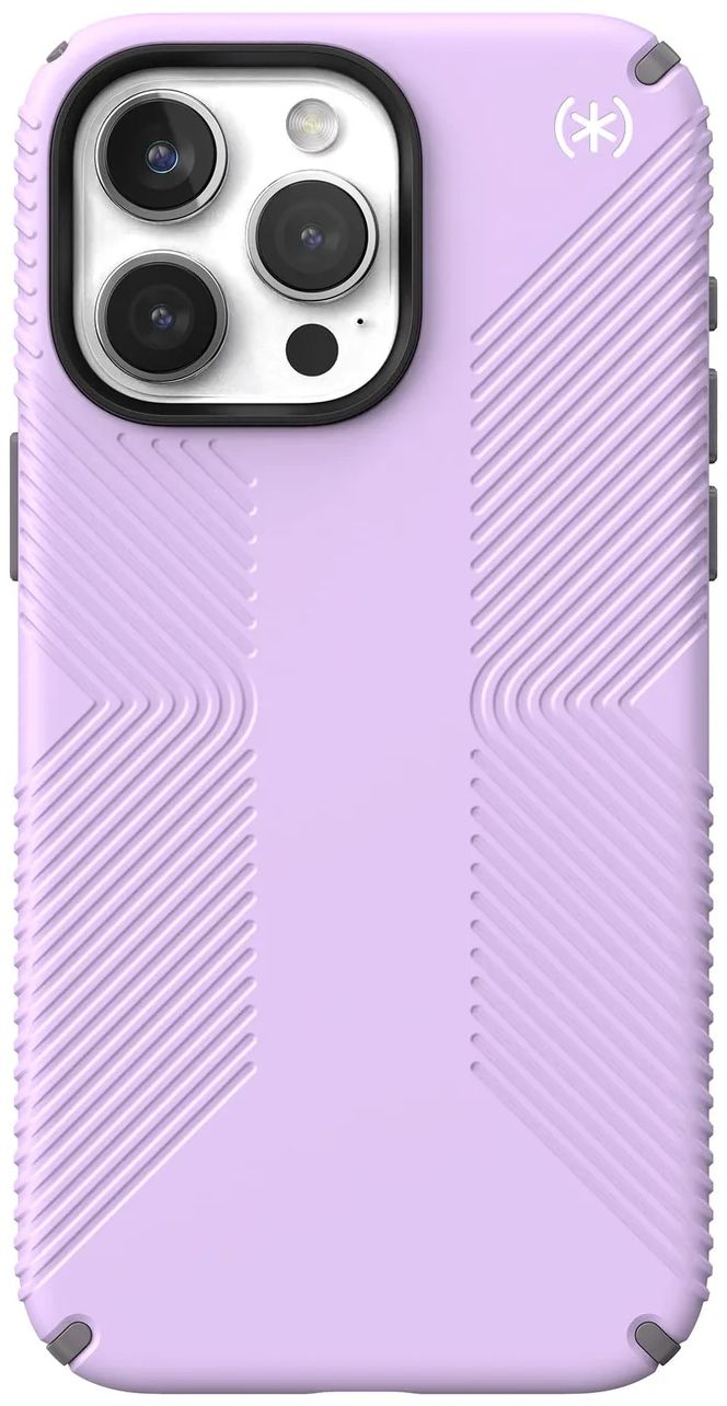 Speck Presidio2 Grip MagSafe Phone Case for iPhone 15 Pro Max - Spring Purple/Cloudy Grey/White by Speck - Refurbished - Brand New condition - US$50.98