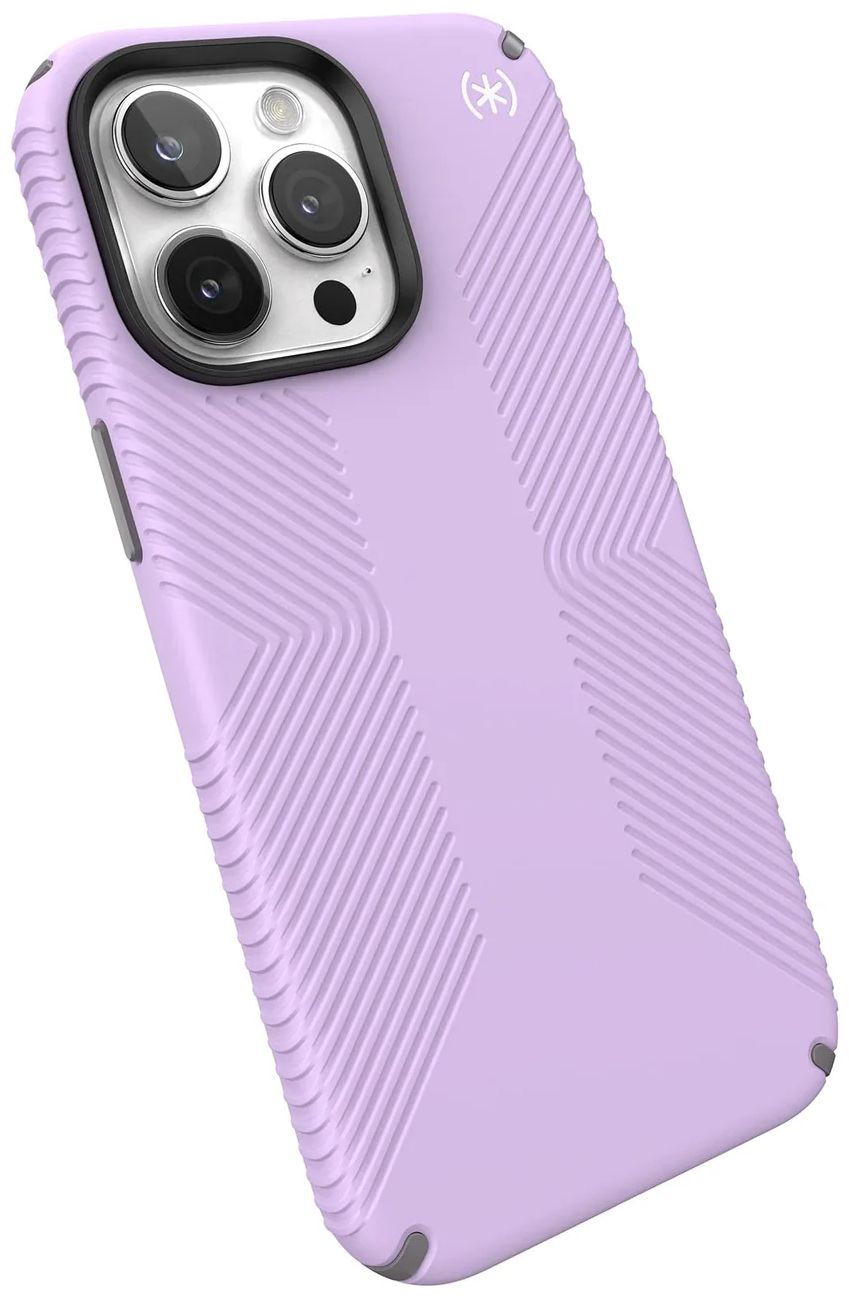 Speck Presidio2 Grip MagSafe Phone Case for iPhone 15 Pro Max - Spring Purple/Cloudy Grey/White by Speck - Refurbished - Brand New condition - Image 2