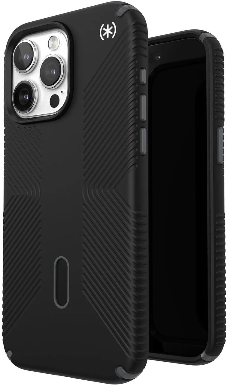 Speck Presidio2 Grip MagSafe with ClickLock Phone Case for iPhone 15 Pro Max - Black/Slate Grey by Speck - Refurbished - Brand New condition - US$37.98