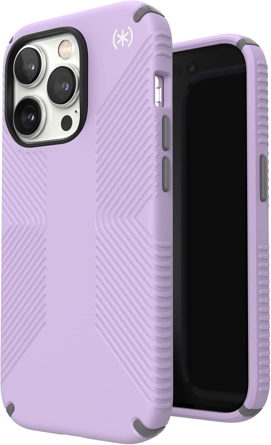 Speck Presidio2 Grip Phone Case for iPhone 14 Pro Max - Spring Purple/Cloudy Grey/White by Speck - Refurbished - Brand New condition - US$34.89