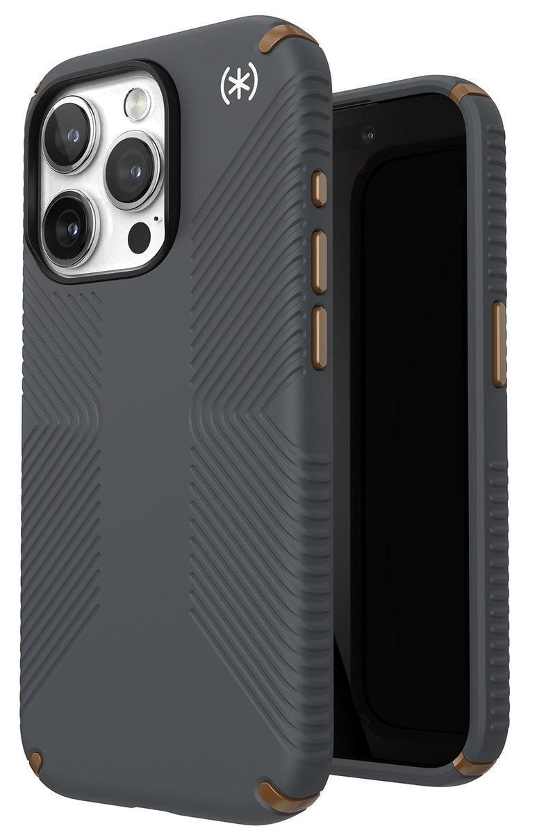 Speck Presidio2 Grip Series Phone Case for iPhone 15 Pro - Charcoal Grey/Cool Bronze by Speck - Refurbished - Brand New condition - US$34.73