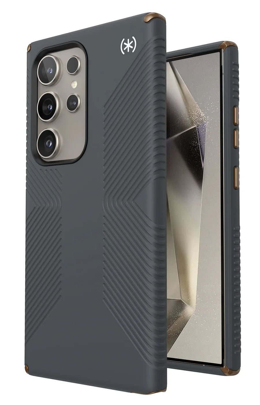 Speck Presidio2 Grip Series Phone Case for Samsung Galaxy S24 Ultra - Charcoal Grey/Cool Bronze by Speck - Refurbished - Brand New condition - US$12.43