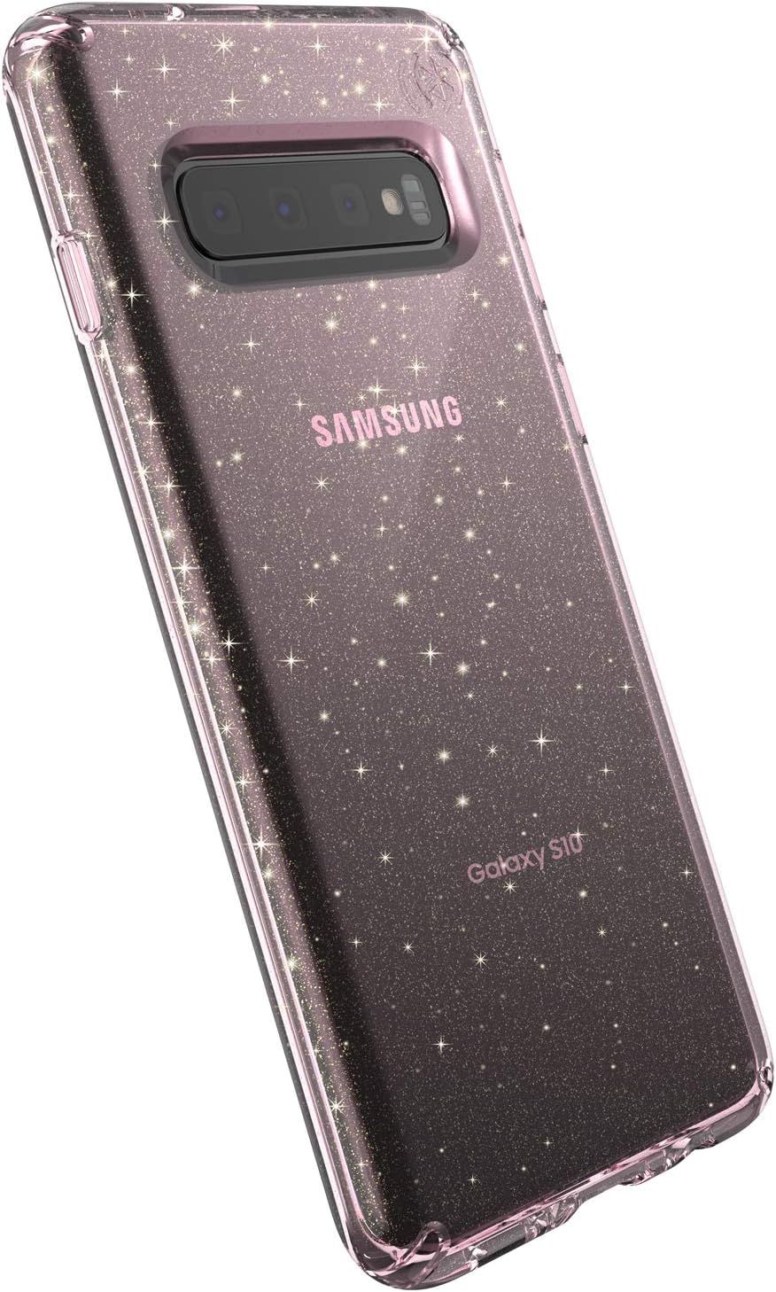 Speck Presidio Clear + Glitter Phone Case for Samsung Galaxy S10 - Bella Pink with Gold Glitter by Speck - Image 2