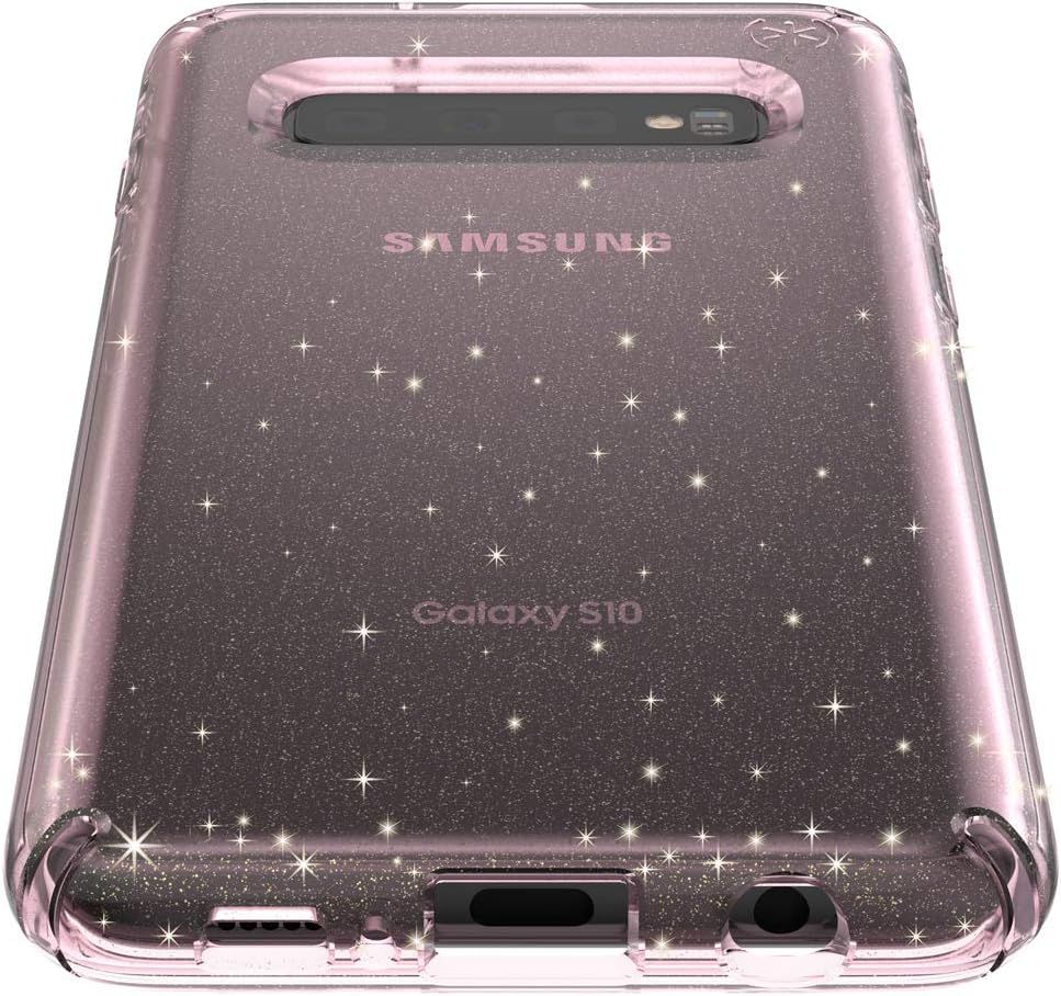 Speck Presidio Clear + Glitter Phone Case for Samsung Galaxy S10 - Bella Pink with Gold Glitter by Speck - Image 5