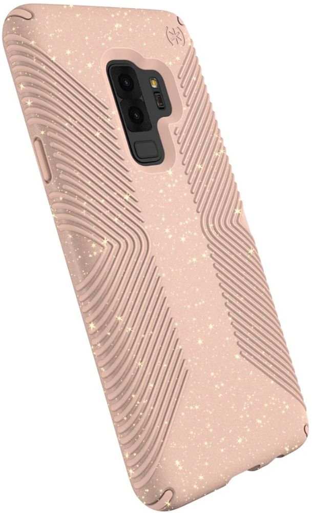 Speck Presidio Grip+ Glitter Hard Phone Case for Samsung Galaxy S9+ - Bella Pink/Glitter/Peach by Speck - Refurbished - Brand New condition - US$9.38