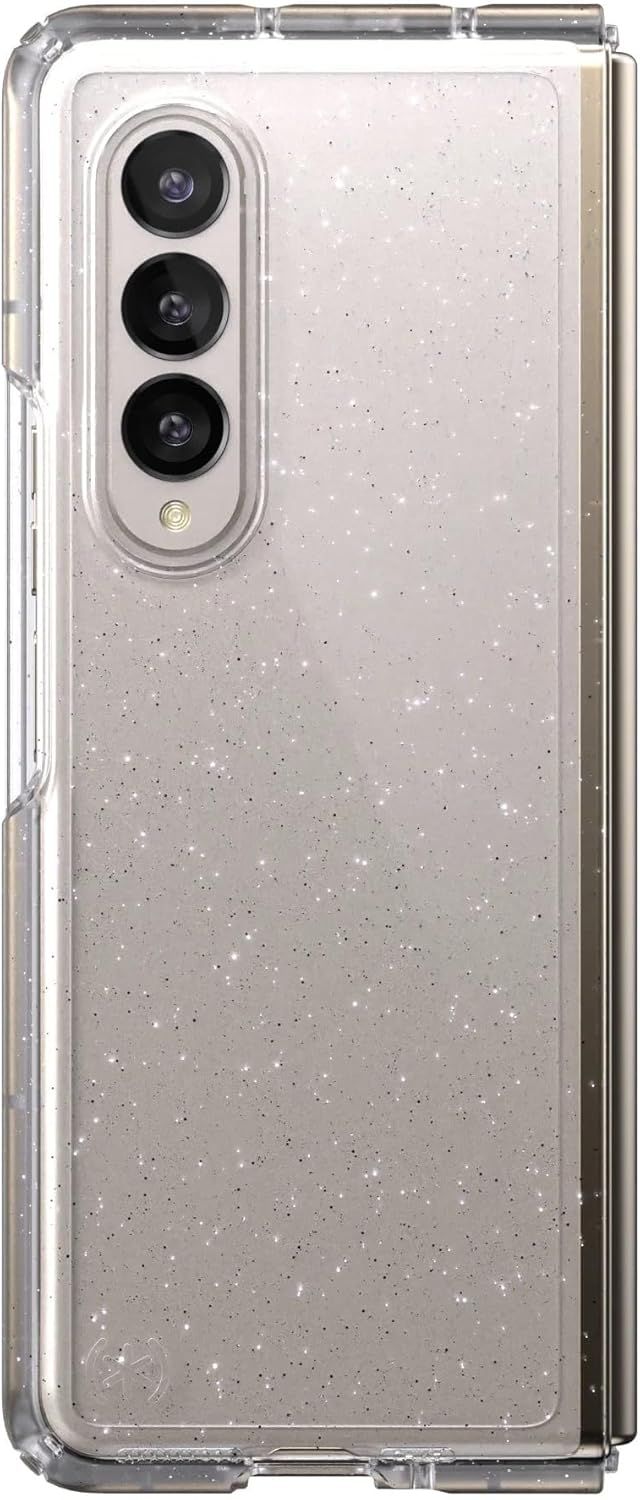Speck Presidio Perfect-Clear Fold Glitter Phone Case for Samsung Galaxy Z Fold4 - Platinum Glitter by Speck - Refurbished - Good condition - US$19.99