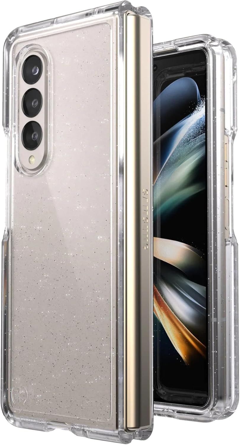 Speck Presidio Perfect-Clear Fold Glitter Phone Case for Samsung Galaxy Z Fold4 - Platinum Glitter by Speck - Image 4