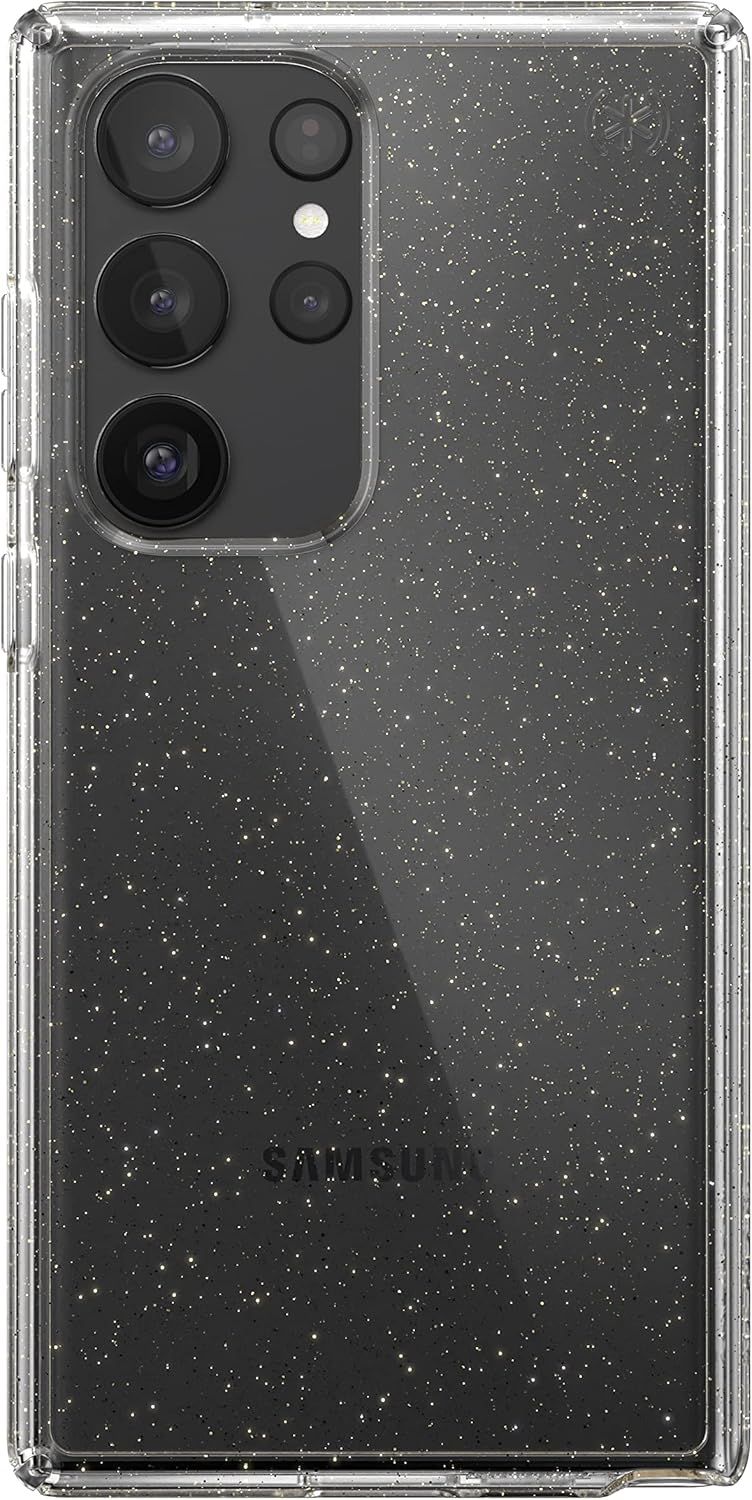 Speck Presidio Perfect-Clear Glitter Phone Case for Samsung Galaxy S23 Ultra - Gold Glitter by Speck - Refurbished - Good condition - US$19.99