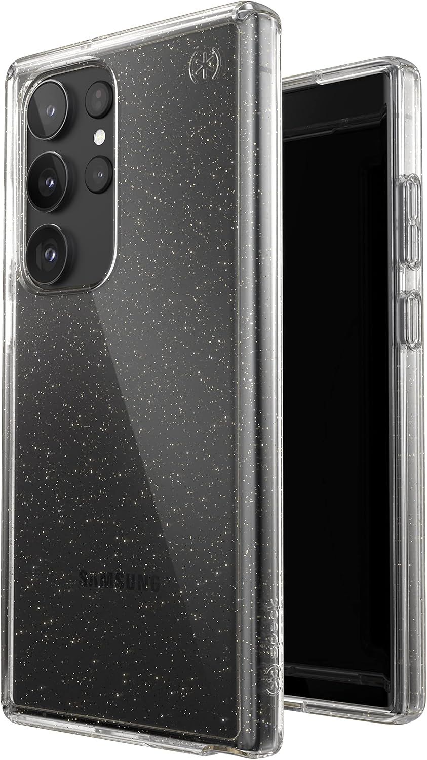 Speck Presidio Perfect-Clear Glitter Phone Case for Samsung Galaxy S23 Ultra - Gold Glitter by Speck - Refurbished - Good condition - Image 3