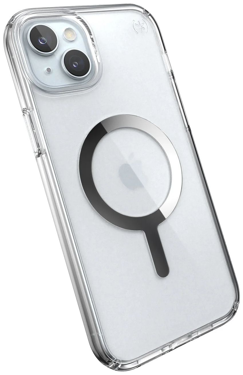Speck Presidio Perfect-Clear MagSafe Phone Case for iPhone 14 Plus - Clear/Chrome by Speck - Refurbished - Good condition - Image 2