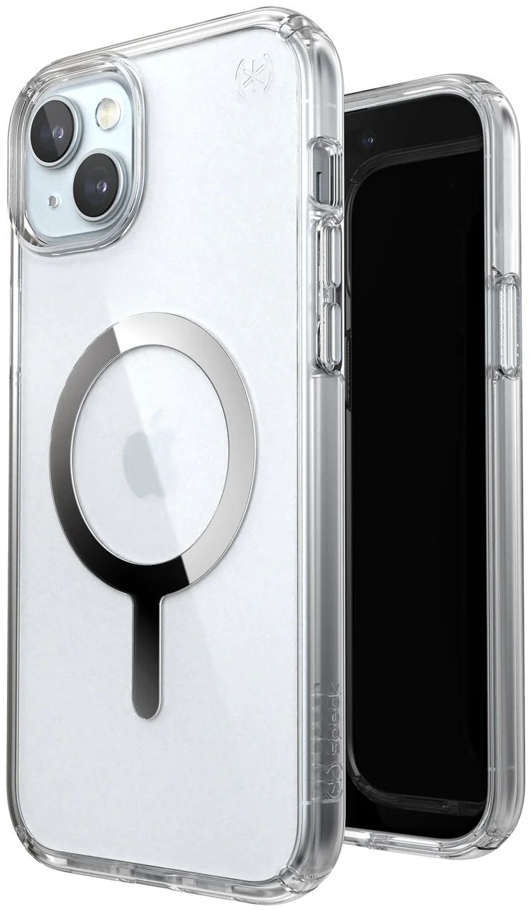 Speck Presidio Perfect-Clear MagSafe Phone Case for iPhone 14 Plus - Clear/Chrome by Speck - Refurbished - Good condition - Image 4