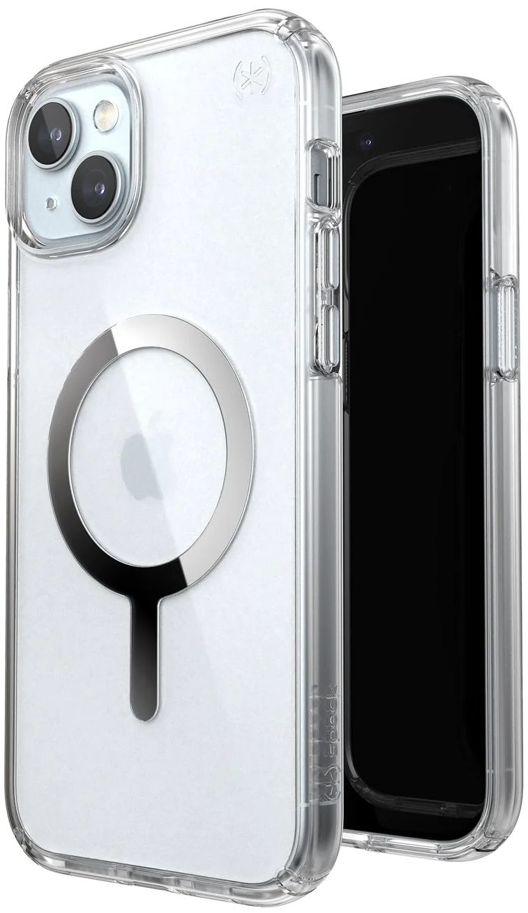 Speck Presidio Perfect-Clear MagSafe Phone Case for iPhone 15 Plus - Clear/Chrome by Speck - Refurbished - Good condition - Image 4