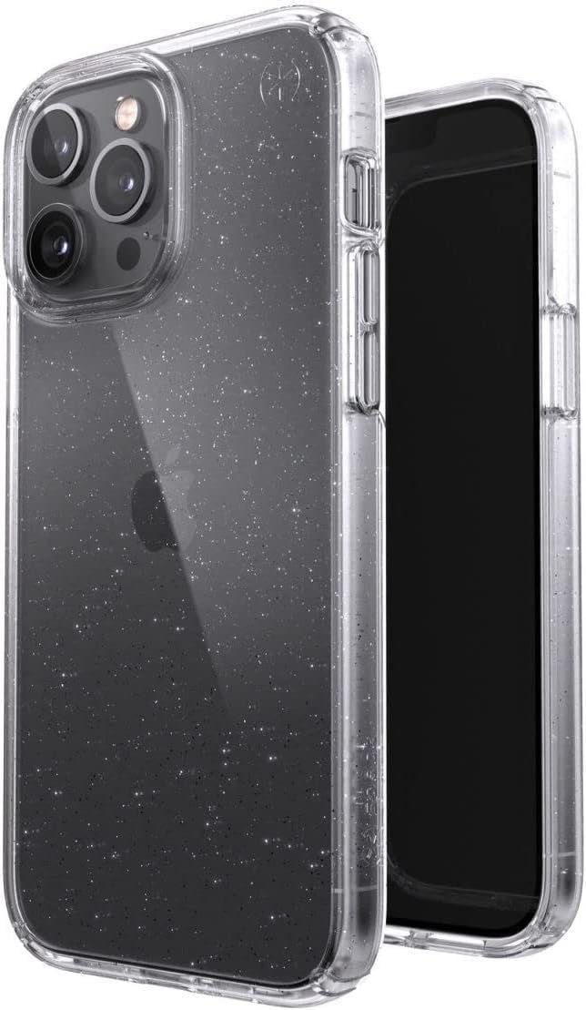 Speck Presidio Perfect Clear Phone Case for iPhone 13 Pro - Clear/Platinum Glitter by Speck - Refurbished - Very Good condition - US$15.13