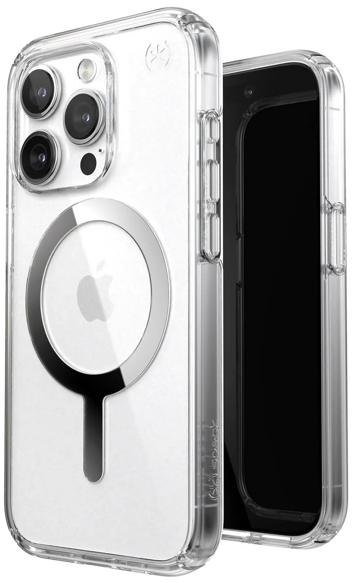 Speck Presidio Perfect-Clear Phone Case with MagSafe for iPhone 15 Pro - Clear/Chrome by Speck - Image 3