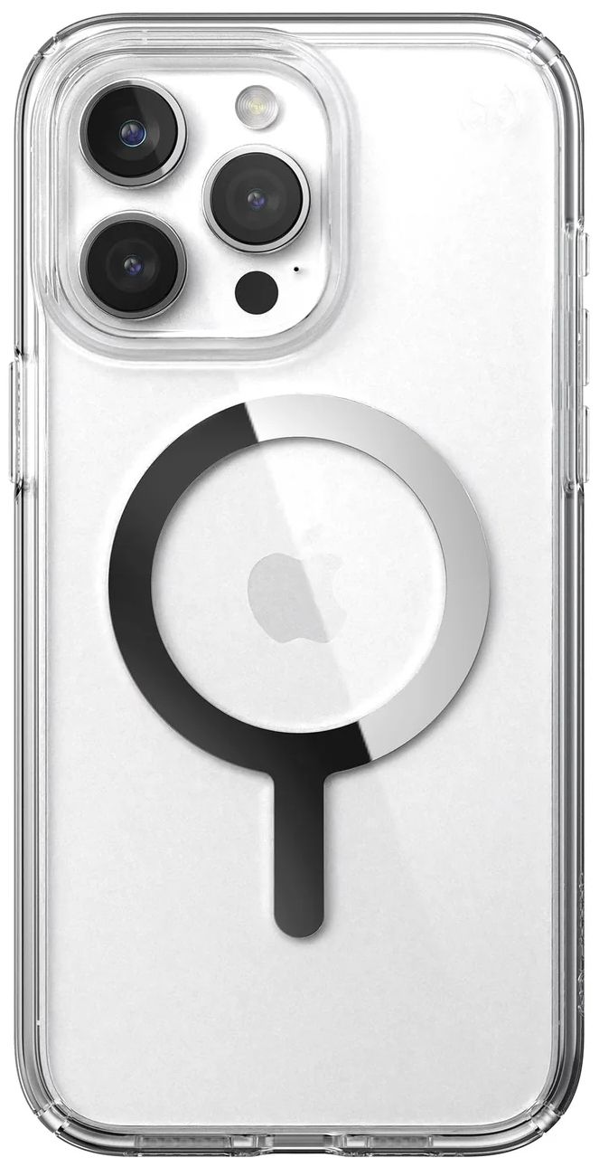 Speck Presidio Perfect-Clear with MagSafe Phone Case for iPhone 15 Pro Max - Clear/Chrome by Speck - Refurbished - Good condition - US$56.49