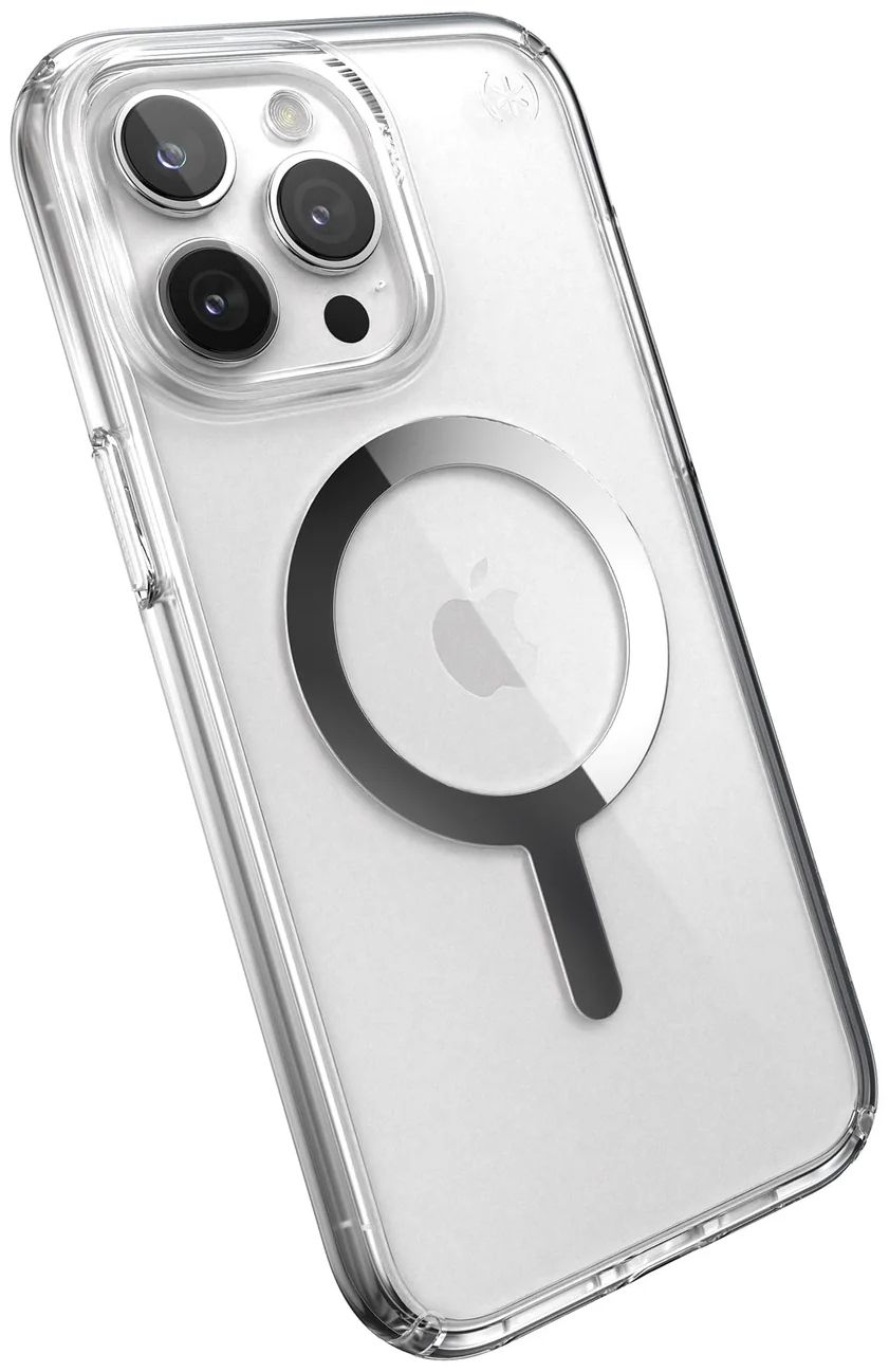 Speck Presidio Perfect-Clear with MagSafe Phone Case for iPhone 15 Pro Max - Clear/Chrome by Speck - Refurbished - Good condition - Image 2
