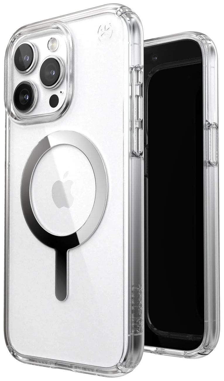 Speck Presidio Perfect-Clear with MagSafe Phone Case for iPhone 15 Pro Max - Clear/Chrome by Speck - Refurbished - Good condition - Image 3