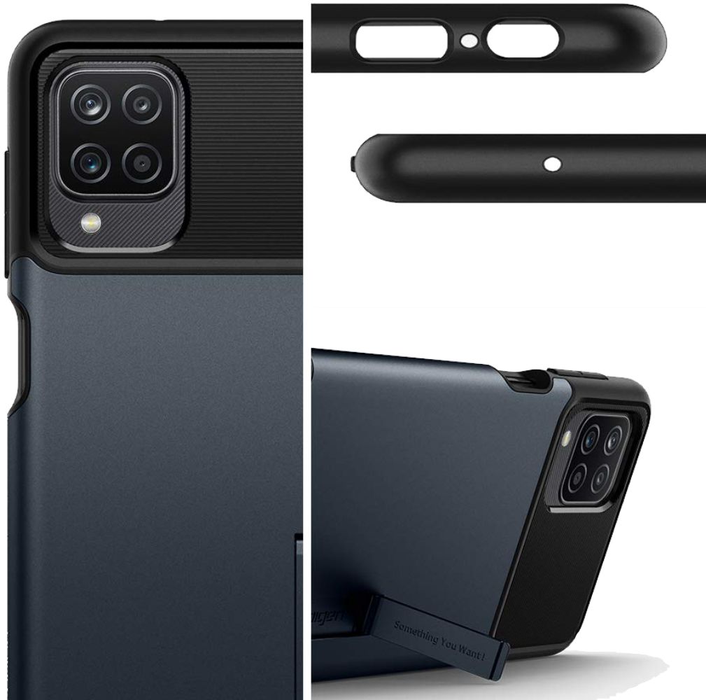 Spigen Slim Armor Series Phone Case for Samsung Galaxy A12 - Metal Slate by Spigen - Refurbished - Brand New condition - Image 2