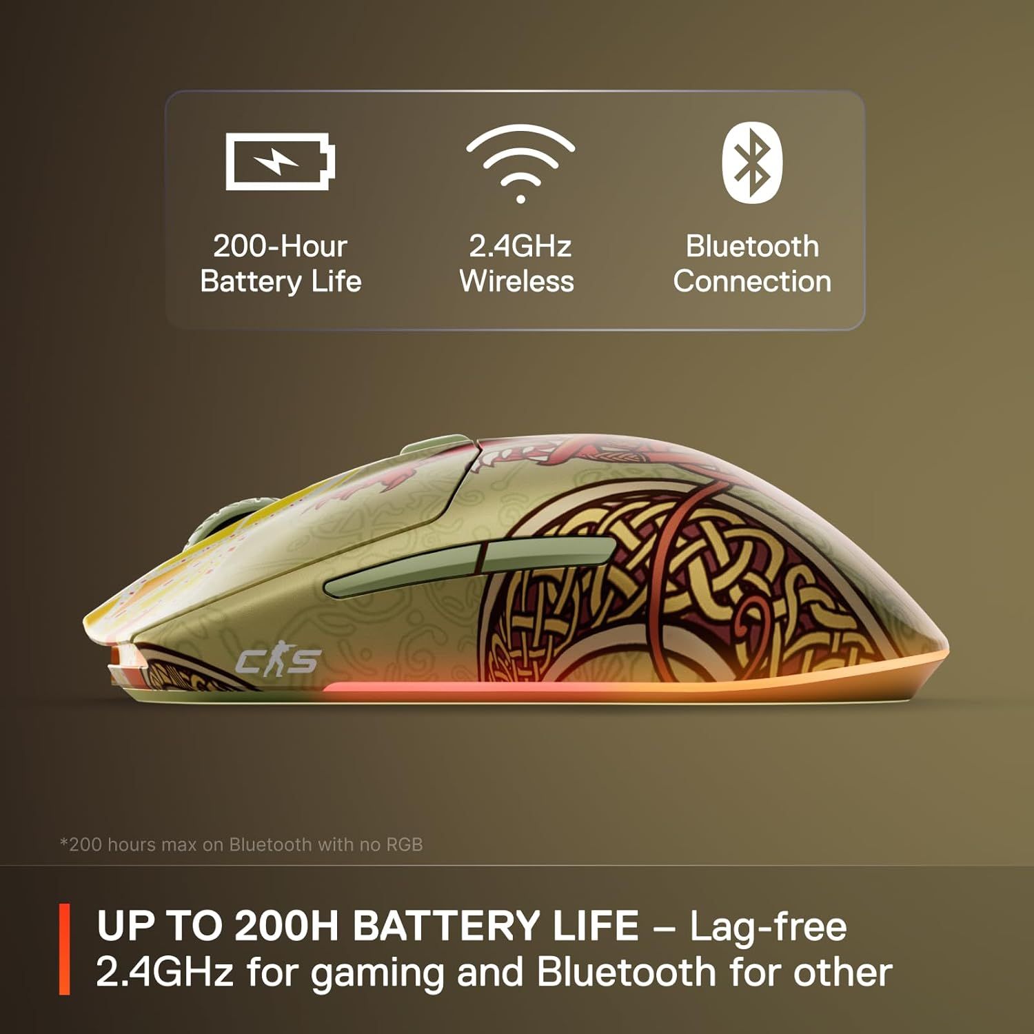 SteelSeries Aerox 3 Wireless Gaming Mouse - CS2 Dragon Lore Edition by SteelSeries - Image 9