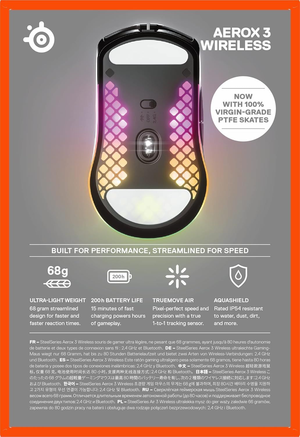 SteelSeries Aerox 3 Wireless Gaming Mouse - Ghost Edition by SteelSeries - Refurbished - Very Good condition - Image 14