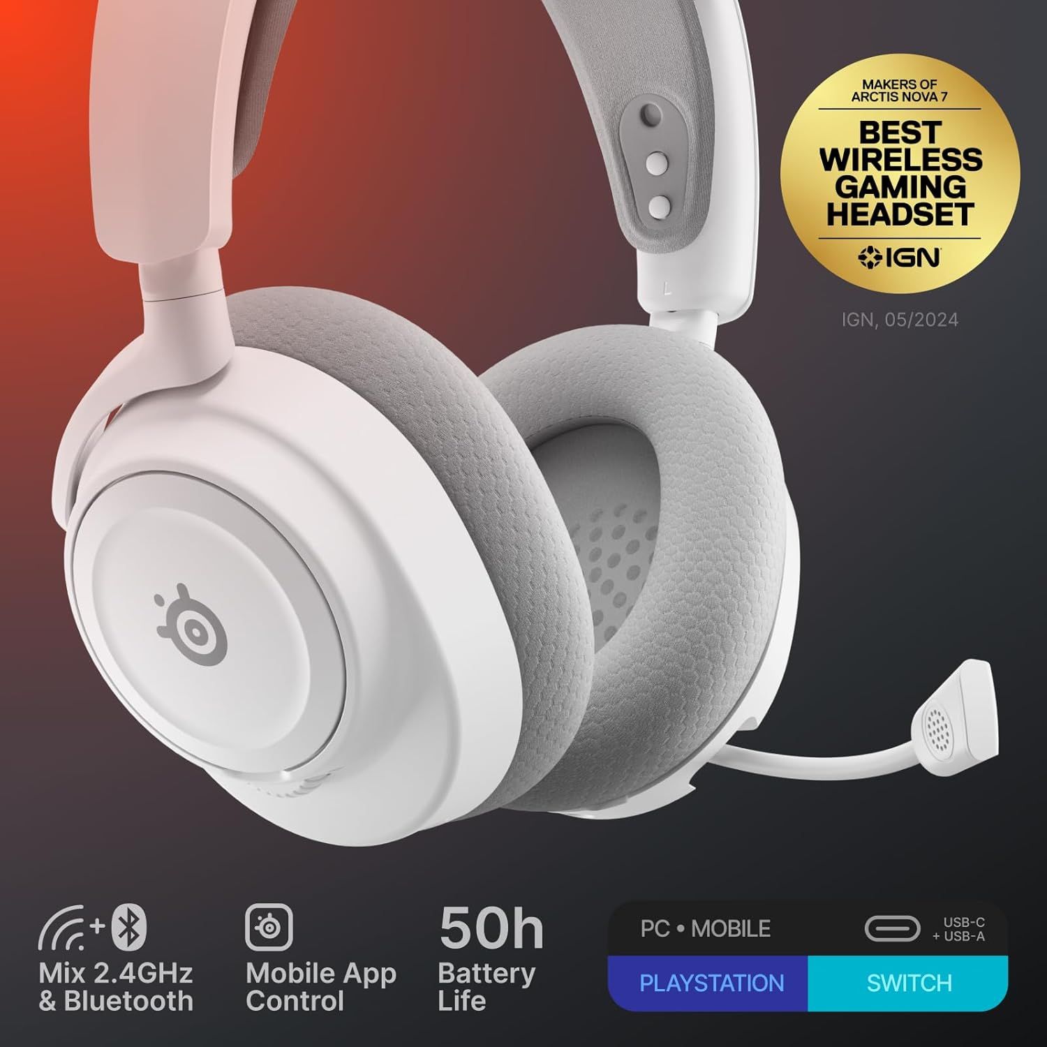 SteelSeries Arctis Nova 7 Gen 2 Wireless Gaming Headset - White by SteelSeries - Refurbished - Like New condition - Image 7
