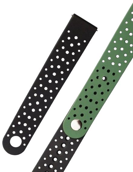 Strap Studio Active Rubber Watch Band 20mm - Black/Khaki by Strap Studio - Refurbished - Very Good condition - Image 3