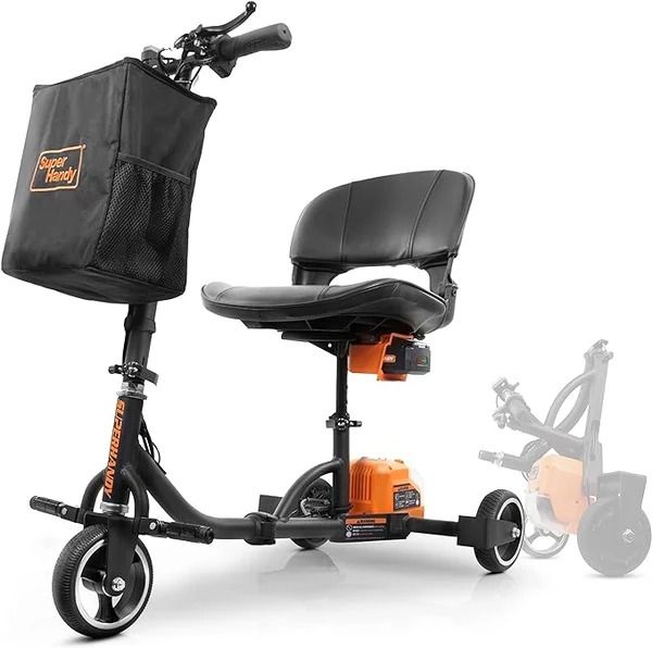 SuperHandy 3 Wheel Mobility Scooter Electric Powered Lightest GUT112 - Orange by SuperHandy - Refurbished - Very Good condition - US$587.98