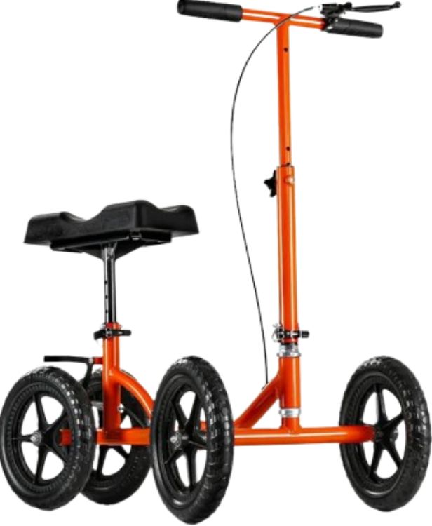 SuperHandy GUT148 Knee Walker Height Adjustable 330Lbs Max Weight - Orange by SuperHandy - Refurbished - Very Good condition - US$133.89